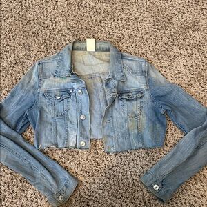 Forever 21 Light Blue Cropped Denim Jacket